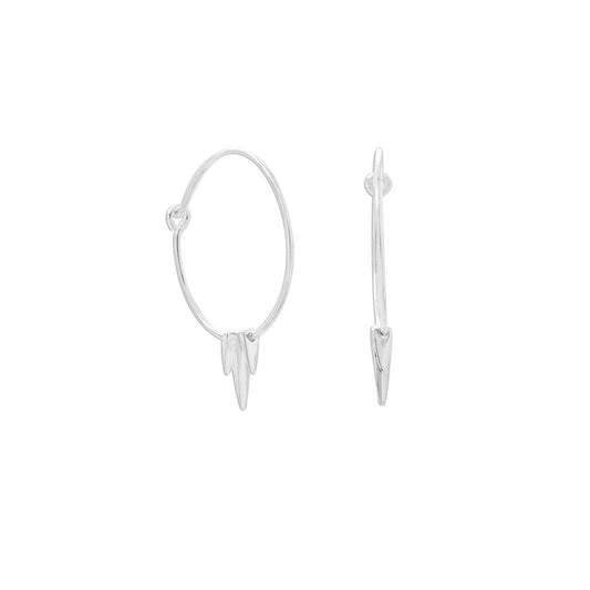 Polished Wire Hoops with Spikes freeshipping - Higher Class Elegance