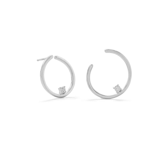Polished Wrap CZ Post Earring freeshipping - Higher Class Elegance