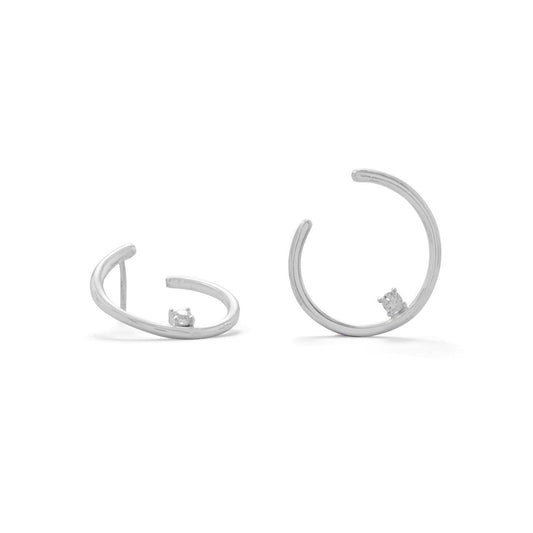 Polished Wrap CZ Post Earring freeshipping - Higher Class Elegance