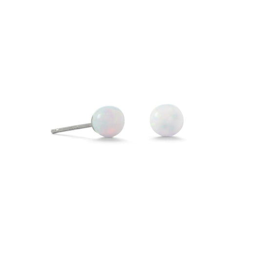 5mm White Synthetic Opal Stud Earrings freeshipping - Higher Class Elegance