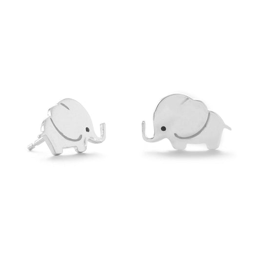Sterling Silver and Enamel Elephant Stud Earrings freeshipping - Higher Class Elegance