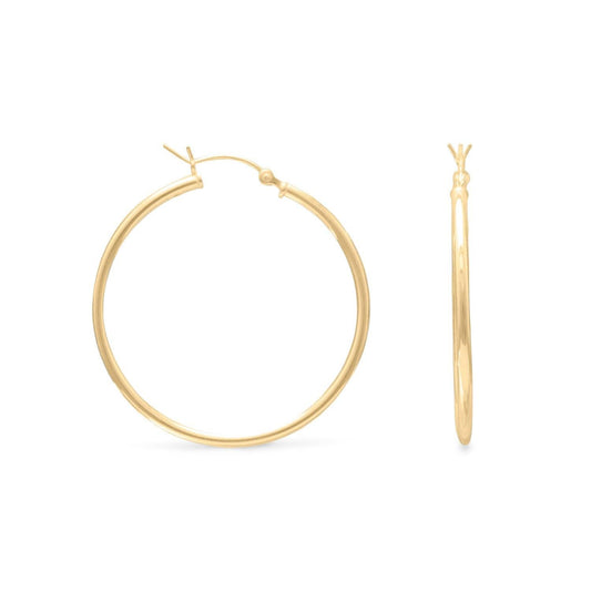 2mm x 35mm Gold Plated Click Hoop freeshipping - Higher Class Elegance