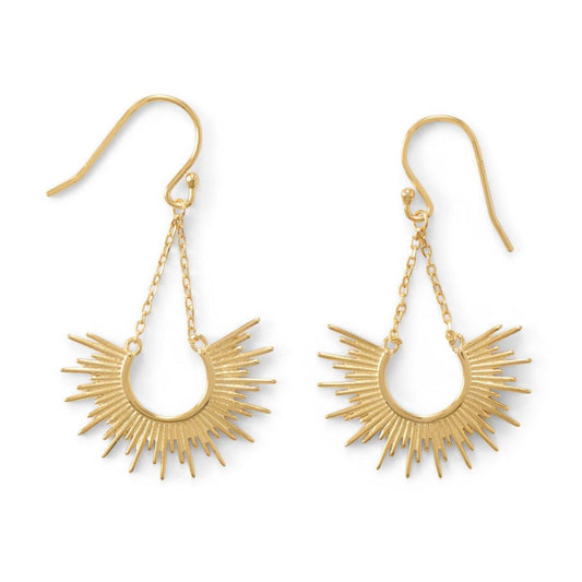 "Shine On!" 14 Karat Gold Plated Sunburst Earrings freeshipping - Higher Class Elegance