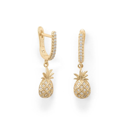 Sweetness! Gold Plated Pineapple Earrings freeshipping - Higher Class Elegance
