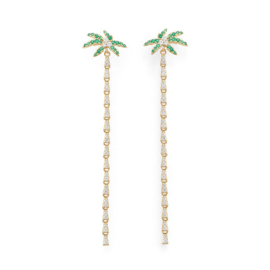 Coconut Palm Tree Gold Plated Earrings freeshipping - Higher Class Elegance