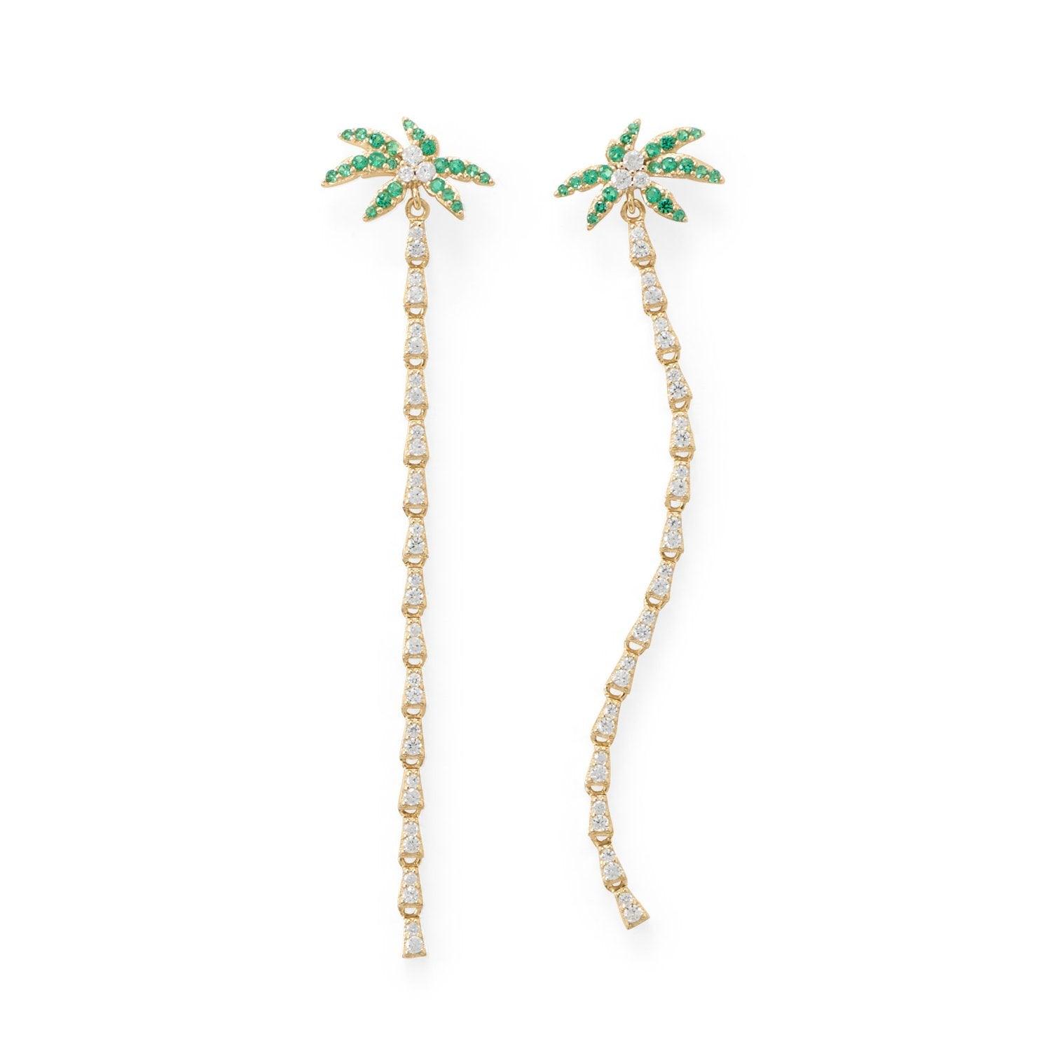 Coconut Palm Tree Gold Plated Earrings freeshipping - Higher Class Elegance