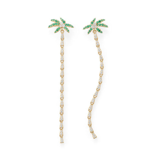 Coconut Palm Tree Gold Plated Earrings freeshipping - Higher Class Elegance
