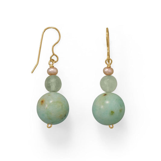 Minty Fresh Agate & Prehnite Earrings freeshipping - Higher Class Elegance