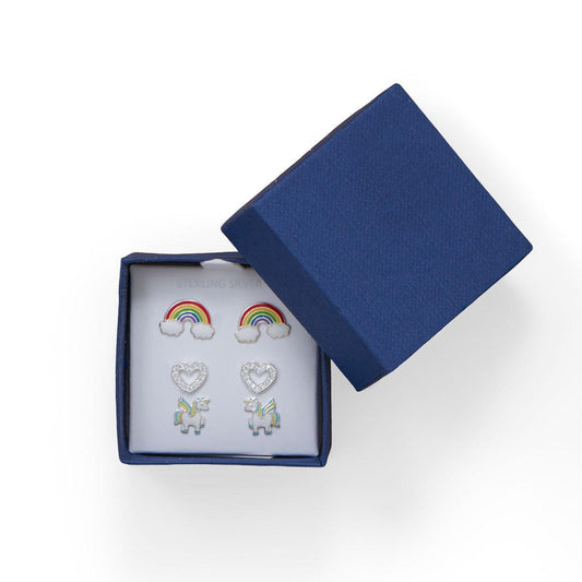 Rainbow, Heart and Unicorn Earring Set freeshipping - Higher Class Elegance