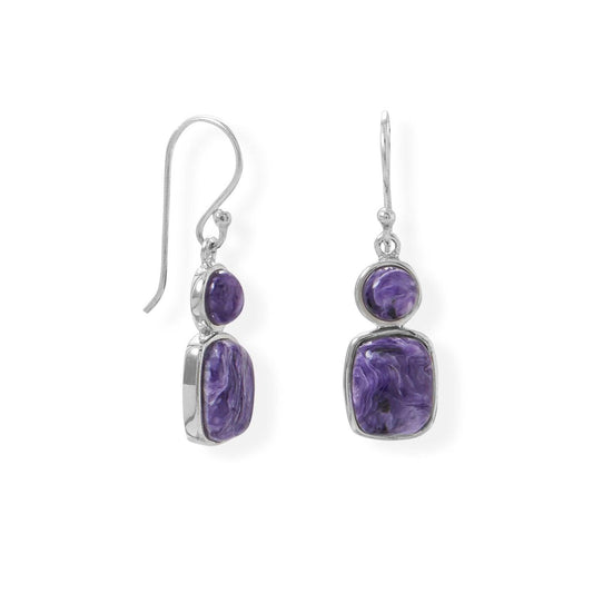 Multi Shape Charoite Earring freeshipping - Higher Class Elegance