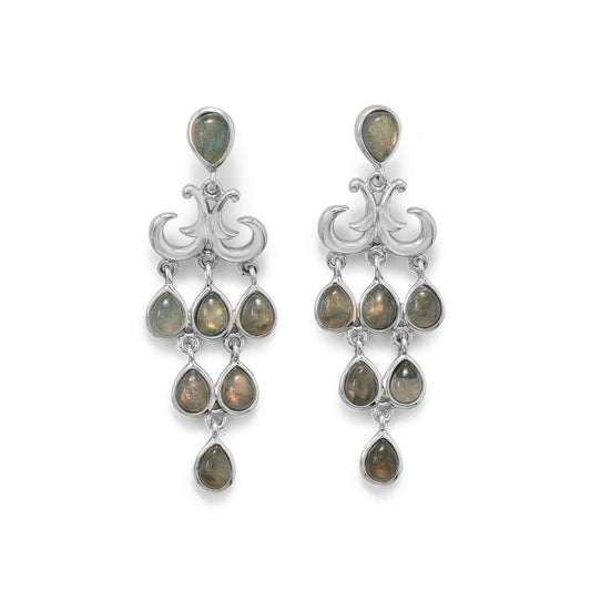 Pear Shape Labradorite Chandelier Earring freeshipping - Higher Class Elegance