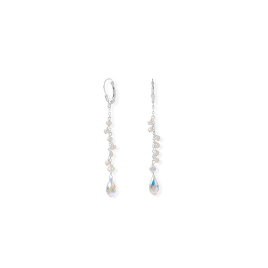 Swarovski Crystal and Cultured Freshwater Pearl Earrings freeshipping - Higher Class Elegance