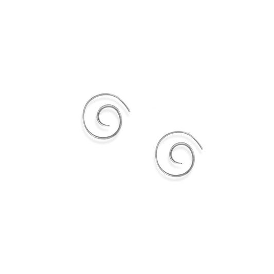 Rhodium Plated Spiral Earrings freeshipping - Higher Class Elegance