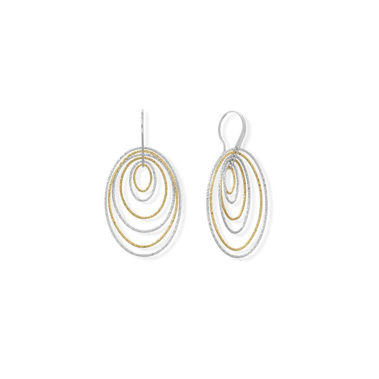 Italian Two Tone 6 Ring 3-D Earrings freeshipping - Higher Class Elegance
