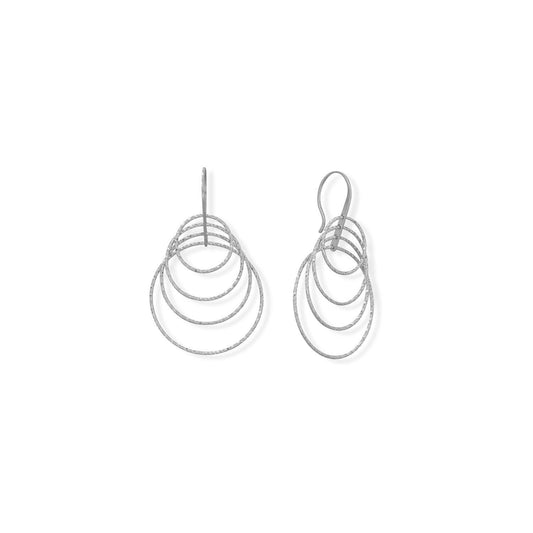 Italian Rhodium Plated Graduated Ring 3-D Earrings freeshipping - Higher Class Elegance