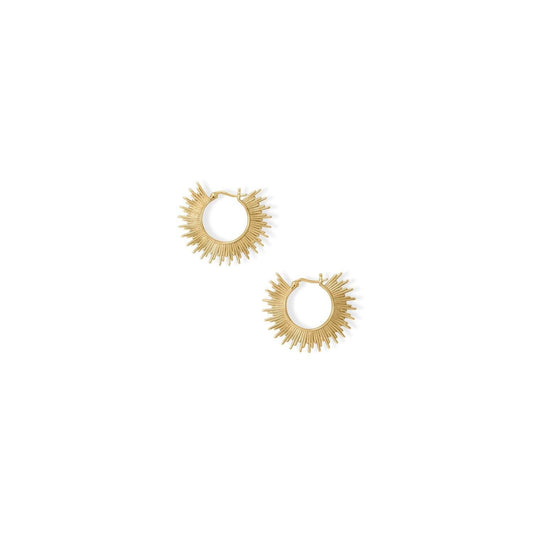 Shine On! 14 Karat Gold Plated Sunburst Earrings freeshipping - Higher Class Elegance