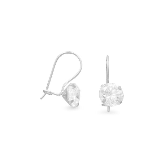 8mm Solitaire CZ Wire Earrings freeshipping - Higher Class Elegance