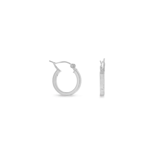2mm x 14mm Square Tube Hoop Earrings freeshipping - Higher Class Elegance