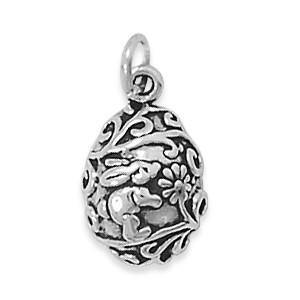 Egg with Bunny & Flowers Charm freeshipping - Higher Class Elegance