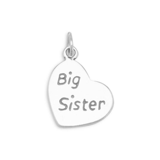 Oxidized "Big Sister" Heart Charm freeshipping - Higher Class Elegance