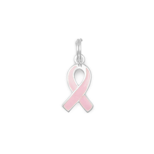 Pink Enamel Awareness Ribbon Charm freeshipping - Higher Class Elegance