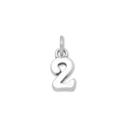 Oxidized "2" Charm freeshipping - Higher Class Elegance
