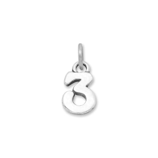Oxidized "3" Charm freeshipping - Higher Class Elegance