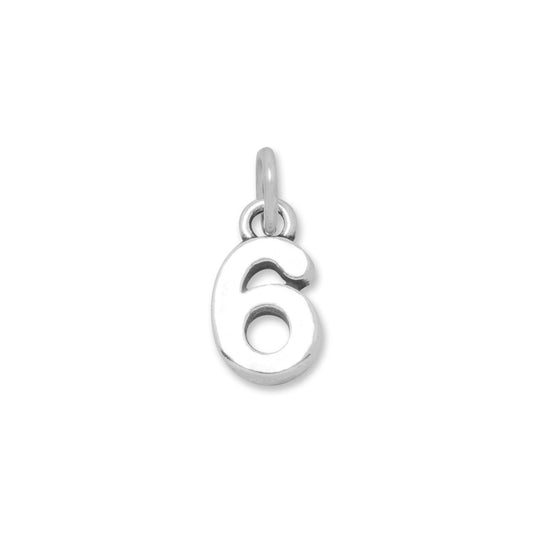Oxidized "6" Charm freeshipping - Higher Class Elegance