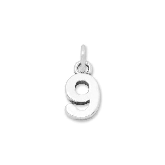 Oxidized "9" Charm freeshipping - Higher Class Elegance