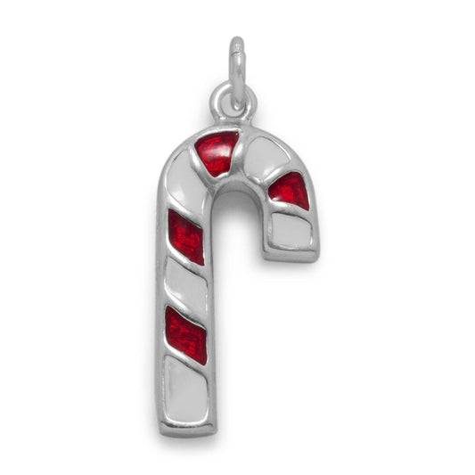 Red and White Enamel Candy Cane Charm freeshipping - Higher Class Elegance