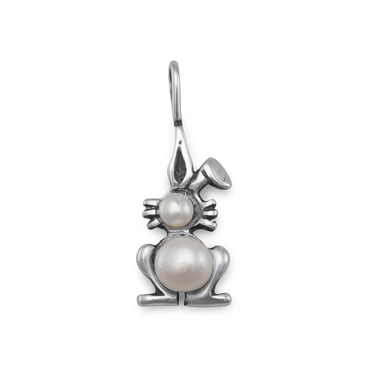 Cultured Freshwater Pearl Bunny Pendant freeshipping - Higher Class Elegance