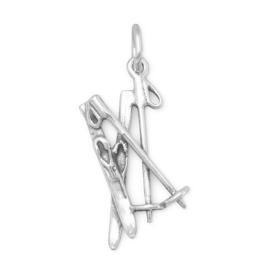 Snow Skis and Ski Poles Charm freeshipping - Higher Class Elegance