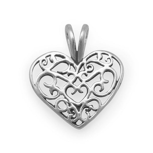 Filigree Heart Charm freeshipping - Higher Class Elegance