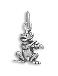 Frog Playing Violin Charm freeshipping - Higher Class Elegance