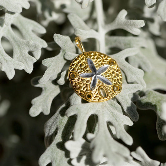 14 Karat Gold Plated Sand Dollar Pendant freeshipping - Higher Class Elegance