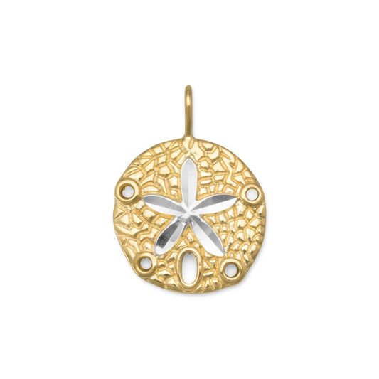 14 Karat Gold Plated Sand Dollar Pendant freeshipping - Higher Class Elegance