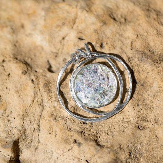 Open Wire Design Ancient Roman Glass Pendant freeshipping - Higher Class Elegance