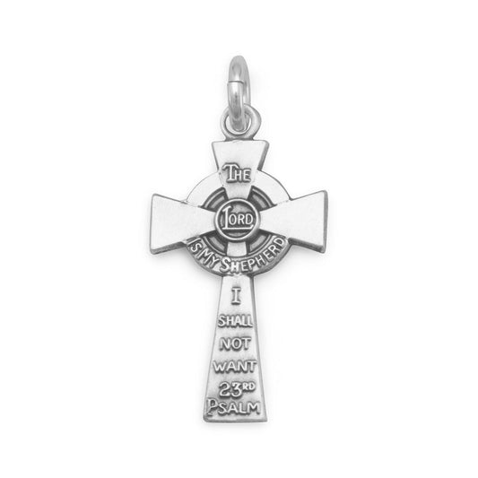 23rd Psalm Cross Charm freeshipping - Higher Class Elegance