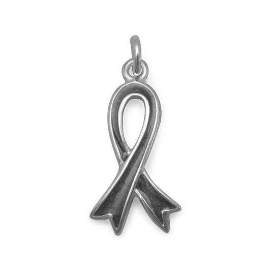 Grey Awareness Ribbon Charm freeshipping - Higher Class Elegance