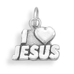 Oxidized "I Love Jesus" Charm freeshipping - Higher Class Elegance