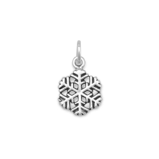 Small Oxidized Snowflake Charm freeshipping - Higher Class Elegance