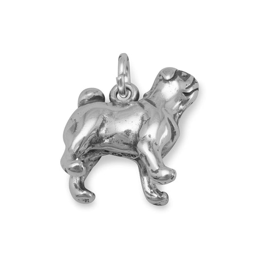 Oxidized Pug Dog Charm freeshipping - Higher Class Elegance