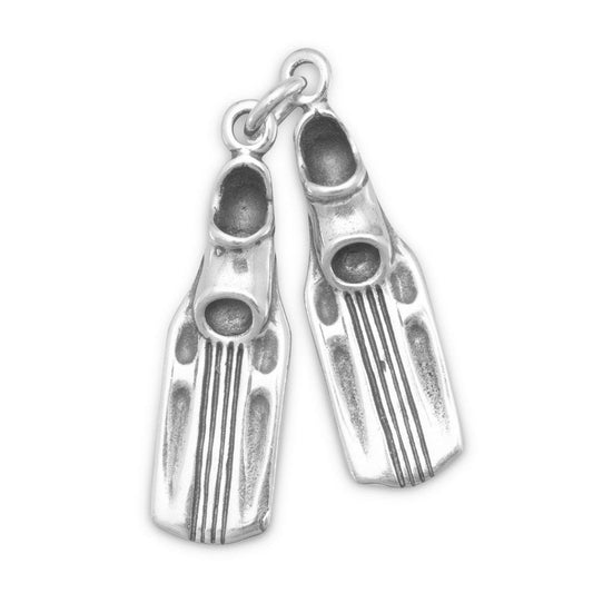 Oxidized Swim Fins Charm freeshipping - Higher Class Elegance