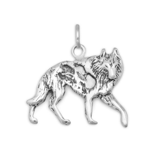 Oxidized Wolf Charm freeshipping - Higher Class Elegance