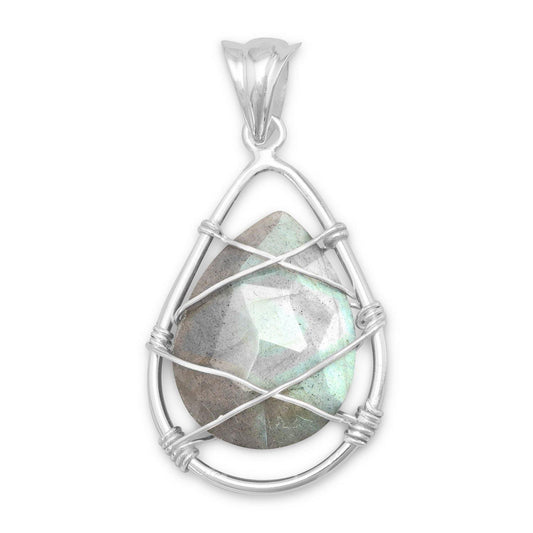 Wire Wrap Labradorite Pendant freeshipping - Higher Class Elegance