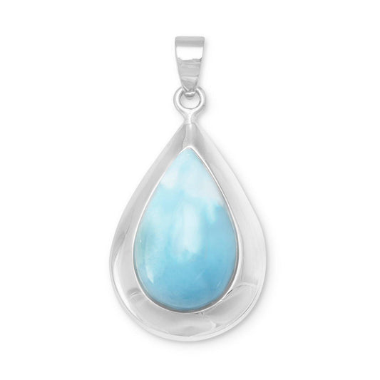 Pear Shape Larimar Pendant freeshipping - Higher Class Elegance
