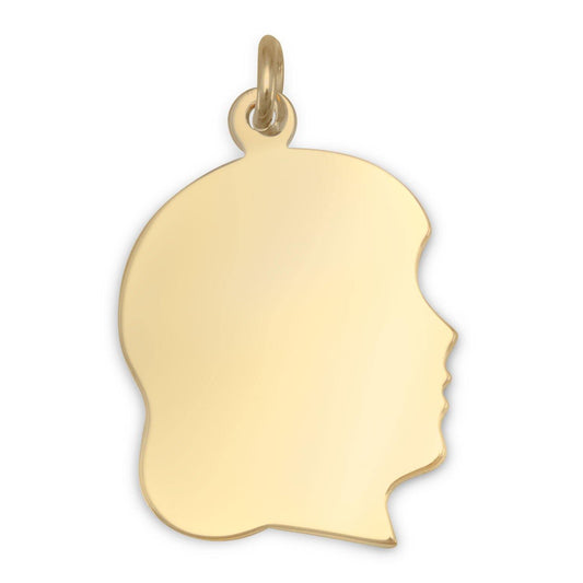 14/20 Gold Filled Engravable Girl's Silhouette Pendant freeshipping - Higher Class Elegance