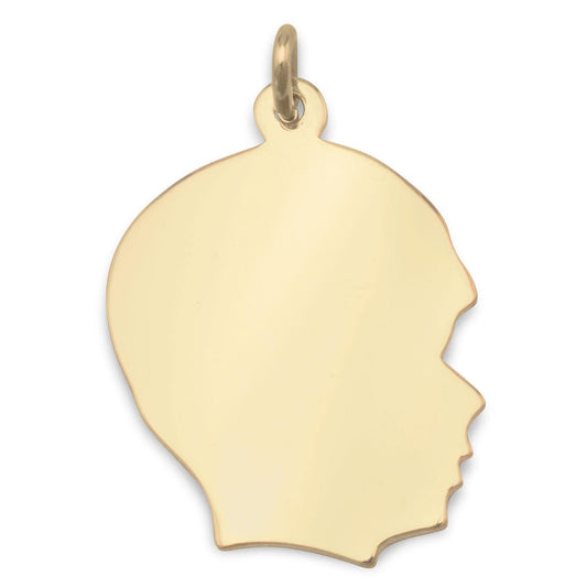 14/20 Gold Filled Engravable Boy's Silhouette Pendant freeshipping - Higher Class Elegance