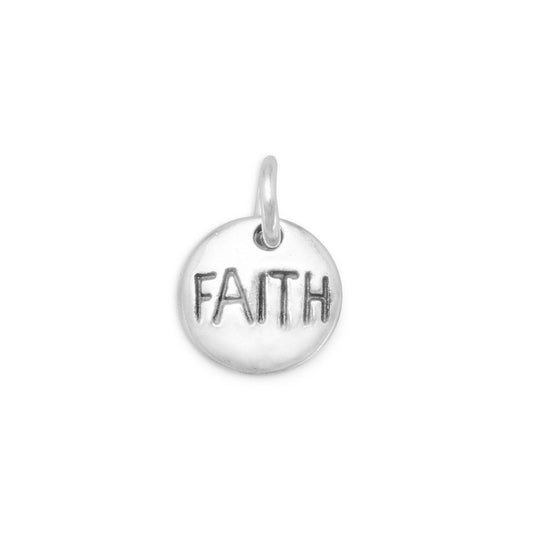 Oxidized "Faith" Charm freeshipping - Higher Class Elegance