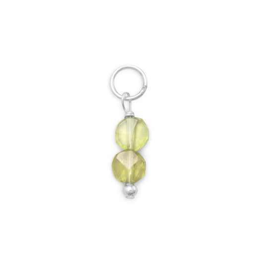 Peridot Coin Bead Charm - August Birthstone freeshipping - Higher Class Elegance